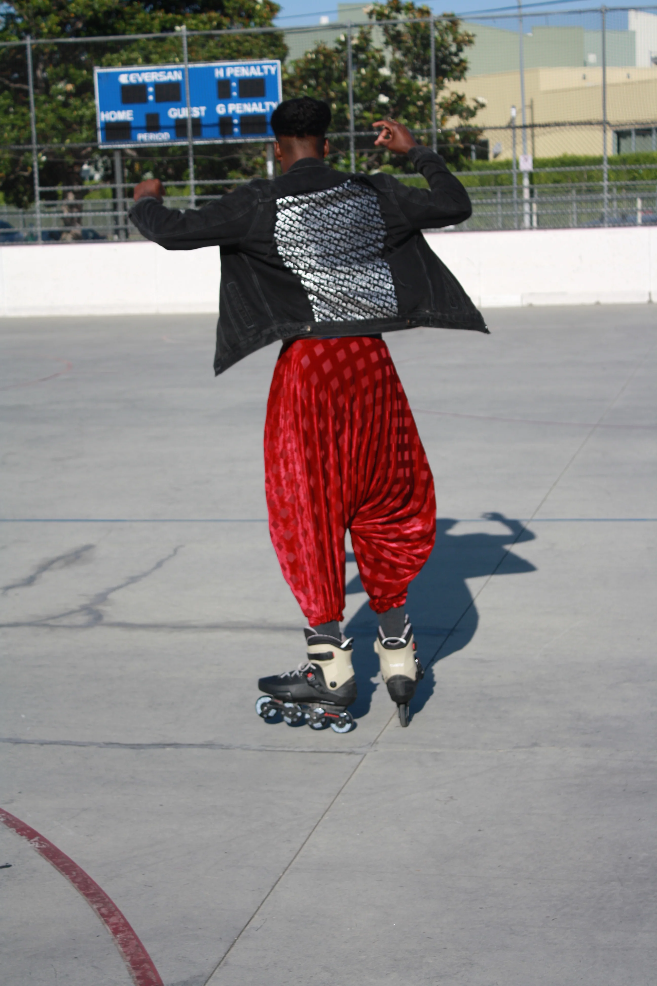 Coco Lavelle skating at an outdoor rink